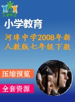 河埠中學2008年新人教版七年級下數(shù)學期末復習測試卷