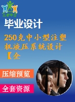 250克中小型注塑機(jī)液壓系統(tǒng)設(shè)計(jì)【全套含cad圖紙】